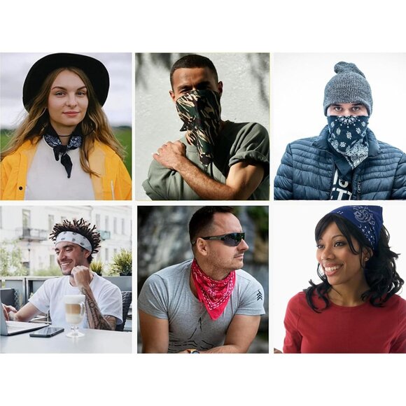 Women's Camo Cotton Bandana Large Cowgirl Imported Handkerchief Headband Scarf - Picture 4 of 7